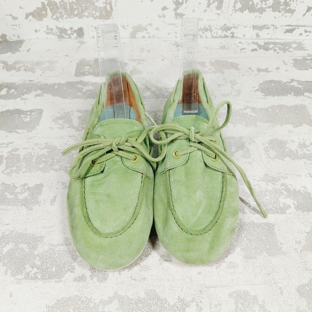 NEW Sperry Slimboat LTT Sneakers Women 5.5 Green Suede Preppy Coastal M554 - Picture 6 of 11